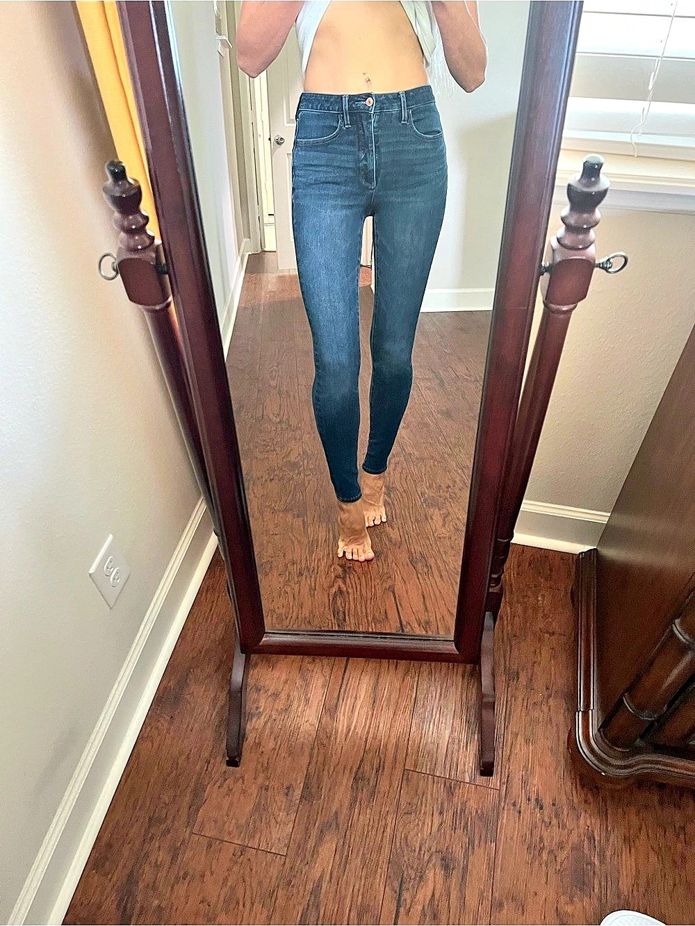 American Eagle Dream Stretch Super High-Rise Jegging Super High-Rise Blue Jeans